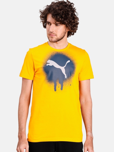 

Puma Men Yellow Printed Round Neck T-shirt