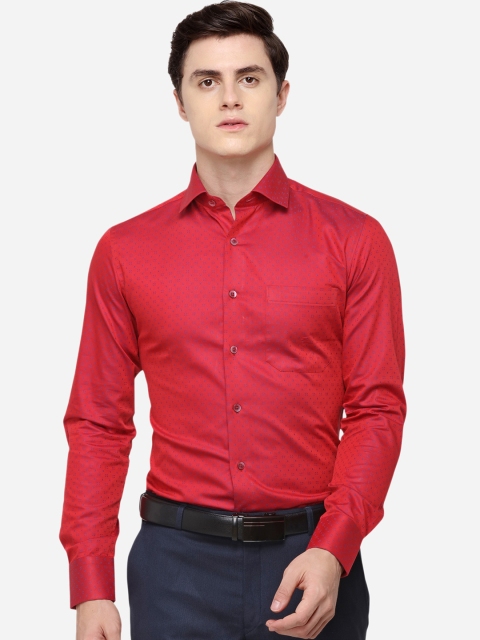 

METAL Men Red Slim Fit Solid Casual Shirt