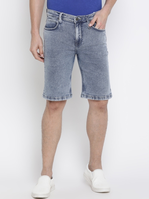 

Lee Men Blue Washed Slim Fit Denim Shorts