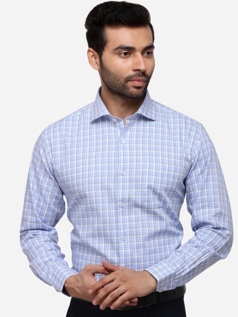 

JADE BLUE Men Blue Slim Fit Checked Formal Shirt