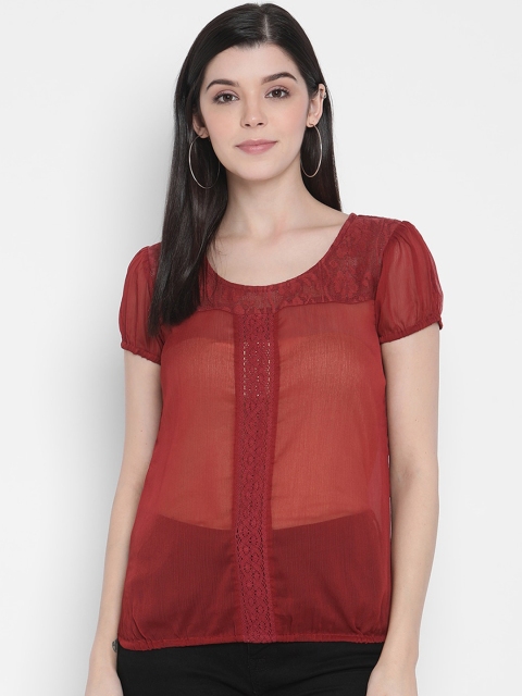 

Porsorte Women Maroon Solid Top