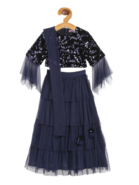 

Nauti Nati Navy Blue Ready to Wear Lehenga & Blouse with Dupatta