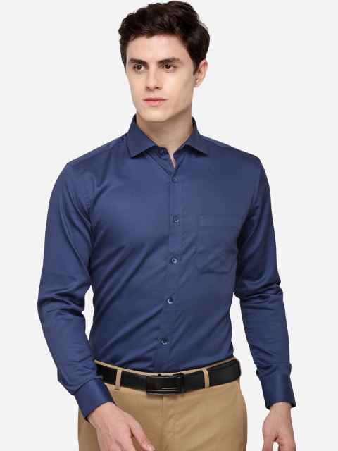 

METAL Men Blue Slim Fit Solid Casual Shirt