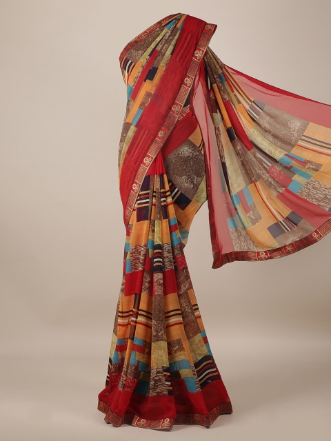 

Pothys Multicoloured Printed Poly Georgette Saree, Multi