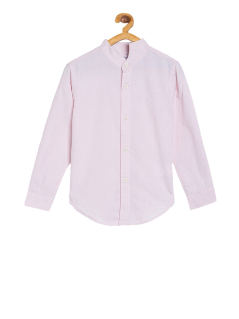 

TALES & STORIES Boys Pink Regular Fit Solid Casual Shirt
