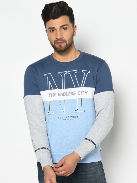 

Octave Men Blue Printed Sweatshirt