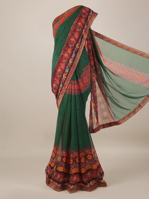 

Pothys Green & Red Poly Georgette Printed Saree
