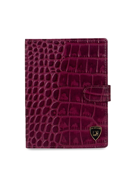 

Da Milano Men Burgundy Textured Leather Two Fold Wallet