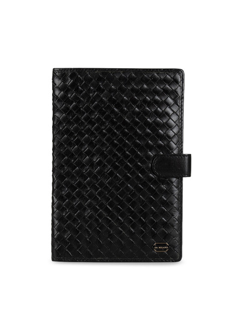 

Da Milano Men Black Textured Leather Passport Holder Wallets
