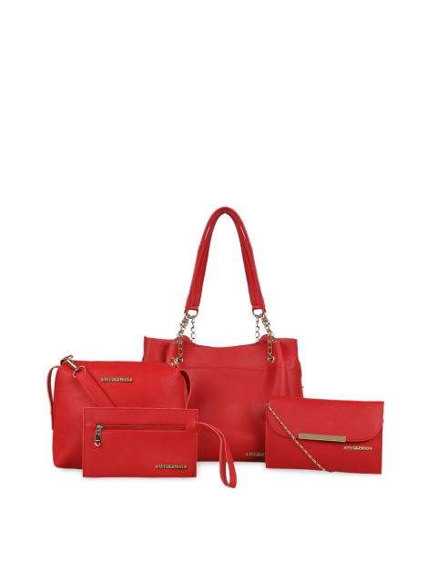 

Bagsy Malone Red Set of 4 Solid Handheld Bag