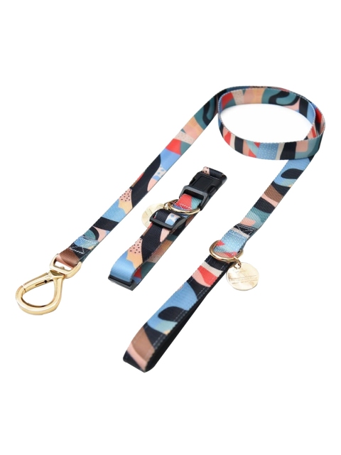 

Heads Up For Tails Multicolour Leger Leisure Series Dog Collar & Leash Set, Multi