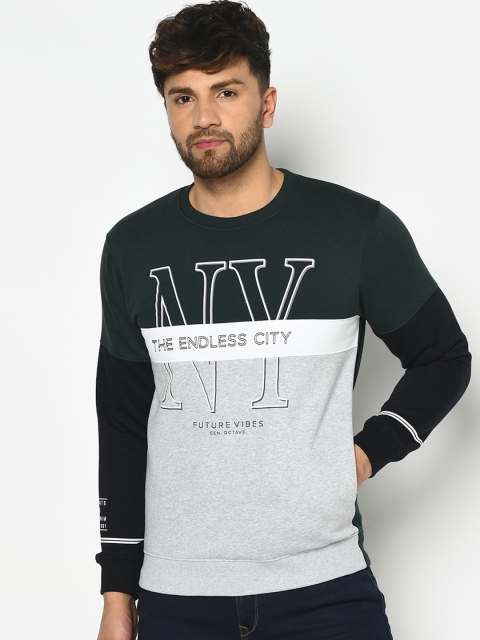 

Octave Men Grey & Green Printed Sweatshirt
