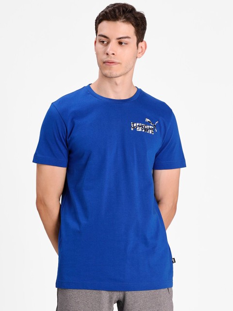 

Puma Men Blue Solid Round Neck T-shirt