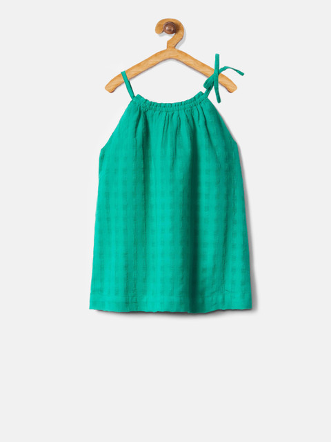 

GAP Girls Green Self Design Top