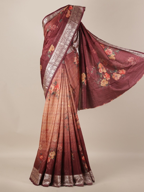 

Pothys Brown Woven Design Jute Silk Saree