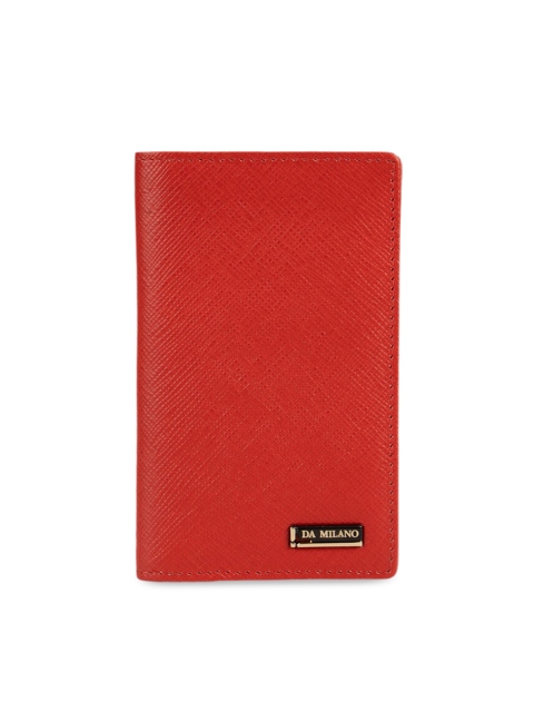

Da Milano Men Red Textured Leather Passport Holder