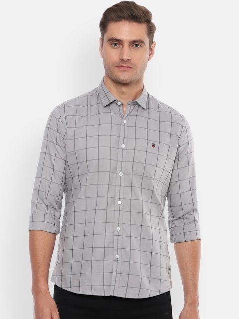 

Louis Philippe Jeans Men Grey Slim Fit Checked Casual Shirt