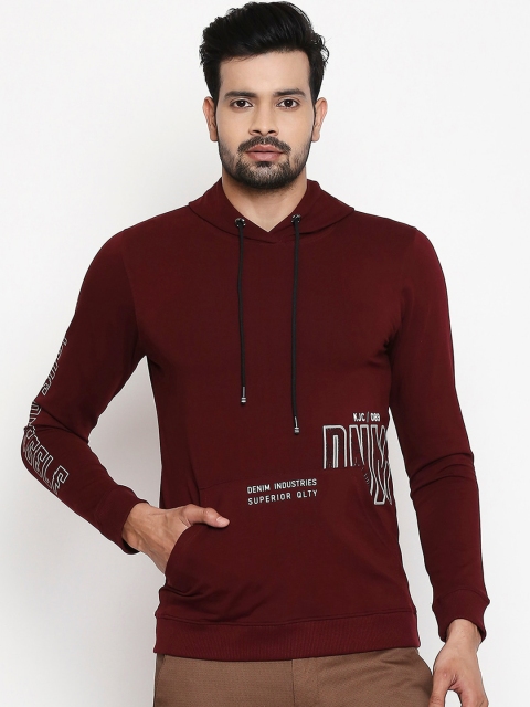 

Killer Men Maroon Printed Hooded Sweatshirt