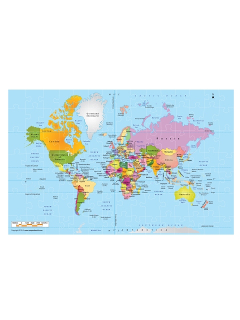 

Play & Learn World Map Puzzle, Blue