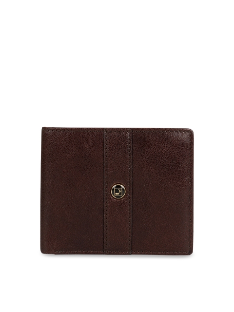 

Da Milano Men Brown Textured Leather Two Fold Wallet
