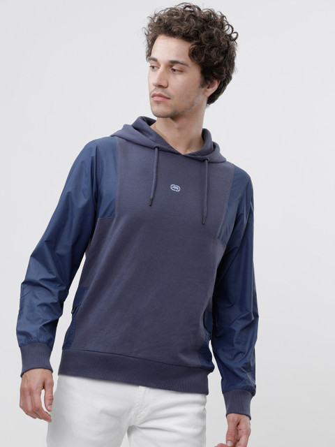 

Ecko Unltd Men Blue Solid Hooded Sweatshirt