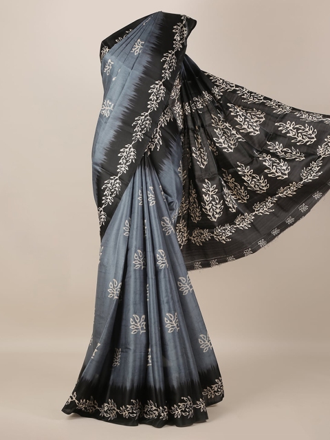 

Pothys Grey & Black Jute Silk Printed Saree