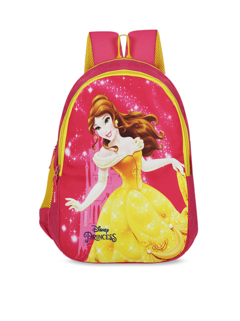 

Priority Girls Pink & Yellow Disney Princess Printed Backpack