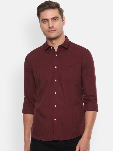 

Louis Philippe Jeans Men Maroon Slim Fit Solid Casual Shirt