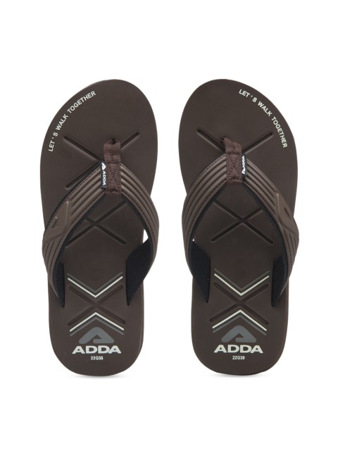 

Adda Men Brown Self Design Thong Flip-Flops