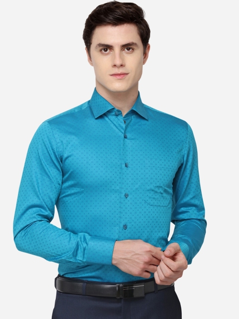 

METAL Men Blue Slim Fit Printed Casual Shirt
