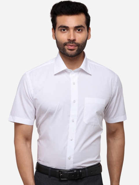 

JADE BLUE Men White Regular Fit Solid Formal Shirt