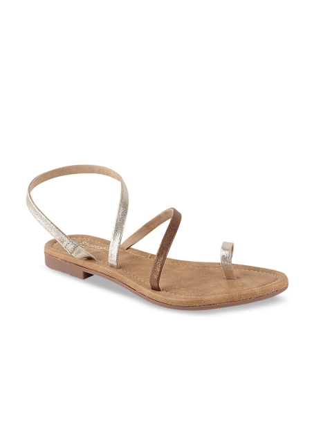 

Shoetopia Women Copper-Toned Solid One Toe Flats