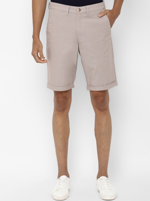 

Allen Solly Men Grey Solid Slim Fit Regular Shorts