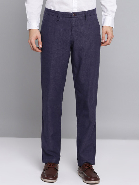 

Bruun & Stengade Men Blue Slim Fit Solid Regular Trousers