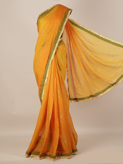 

Pothys Mustard Yellow Woven Design Poly Georgette Saree