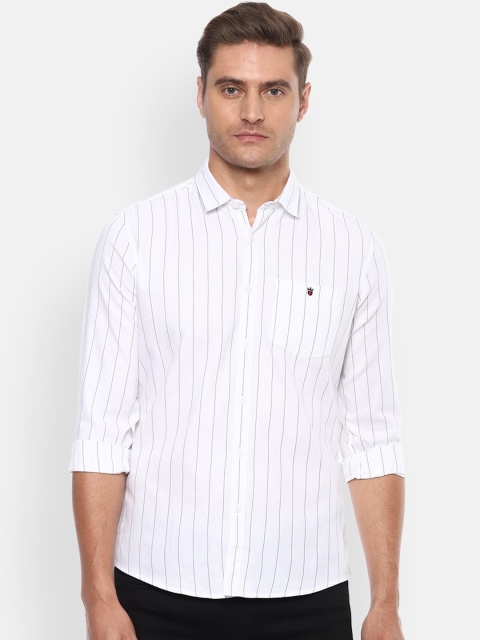 

Louis Philippe Jeans Men White Slim Fit Striped Casual Shirt