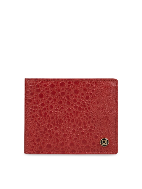 

Da Milano Men Red Textured Leather Two Fold Wallet