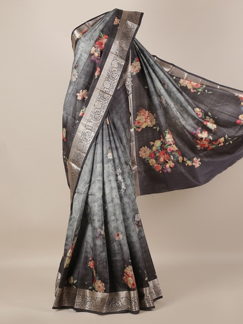 

Pothys Grey Woven Design Jute Silk Saree
