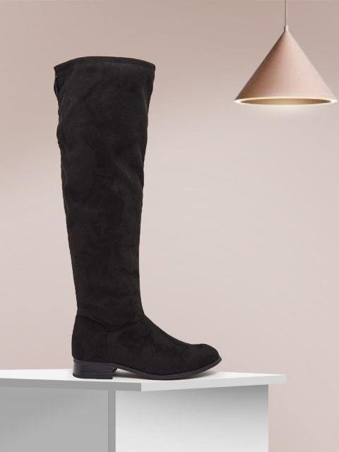 

shoexpress Women Black Solid Heeled Boots