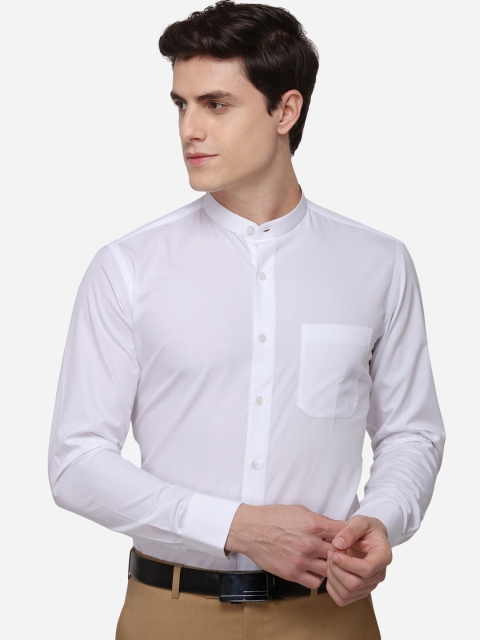 

METAL Men White Slim Fit Solid Casual Shirt