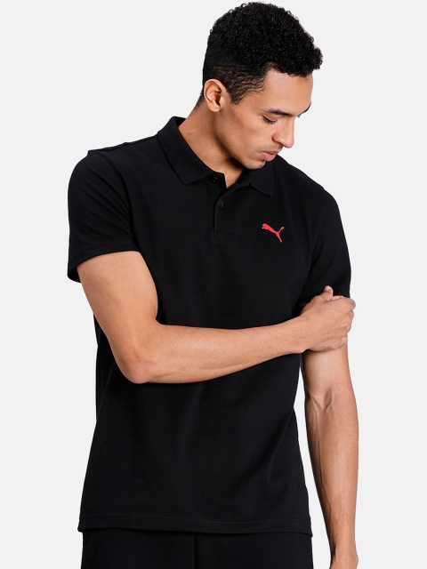 

Puma Men Black Solid Polo Collar T-shirt