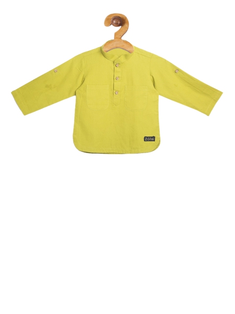 

Zotw Unisex Kids Lime Green Pathani Kurta