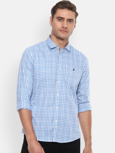 

Louis Philippe Jeans Men Blue Slim Fit Checked Casual Shirt