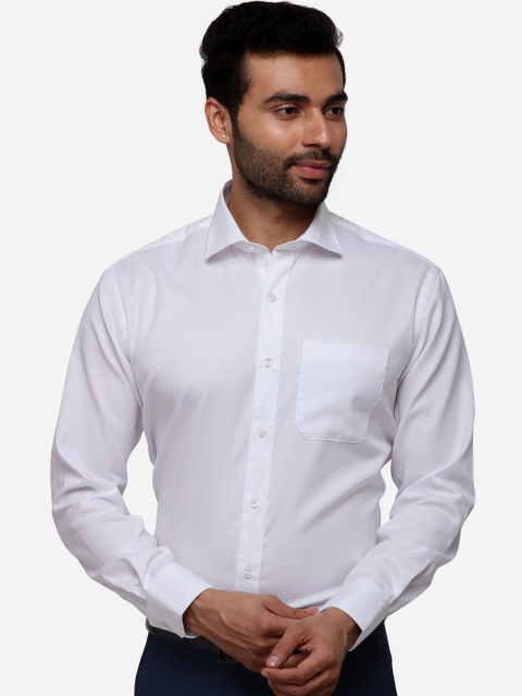 

JADE BLUE Men White Regular Fit Checked Formal Shirt