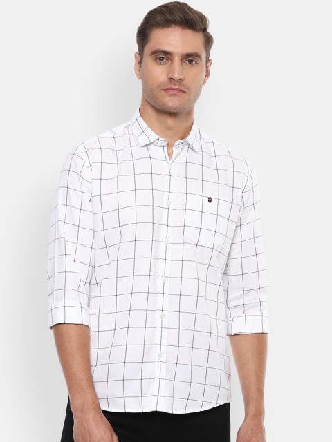 

Louis Philippe Jeans Men White Slim Fit Checked Casual Shirt