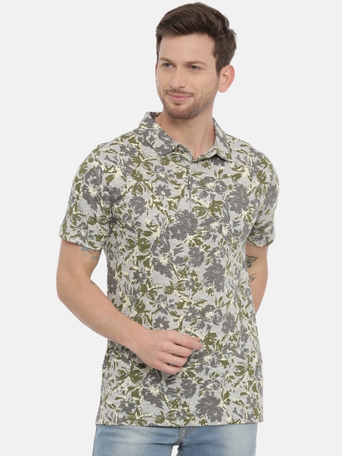 

Classic Polo Men Grey Printed Polo Collar T-shirt