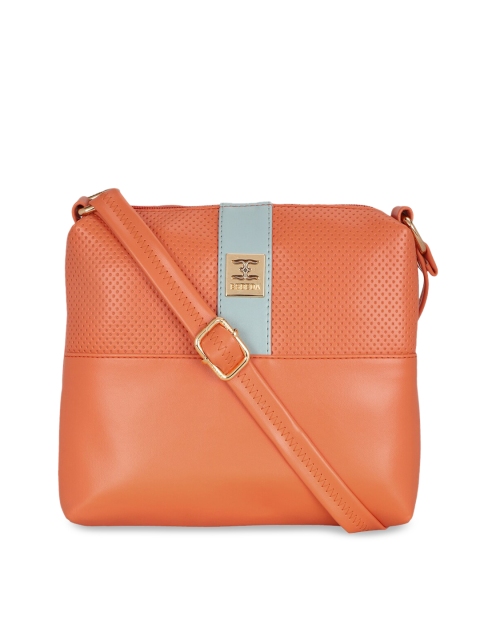 ESBEDA Orange & Blue Solid Sling Bag