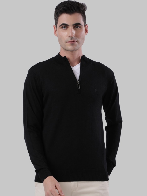 

Raymond Men Black Solid Pullover Sweater