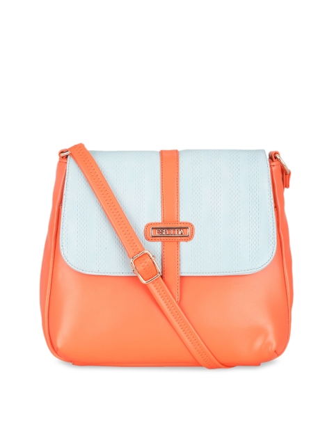 

ESBEDA Orange & Blue Colourblocked Sling Bag
