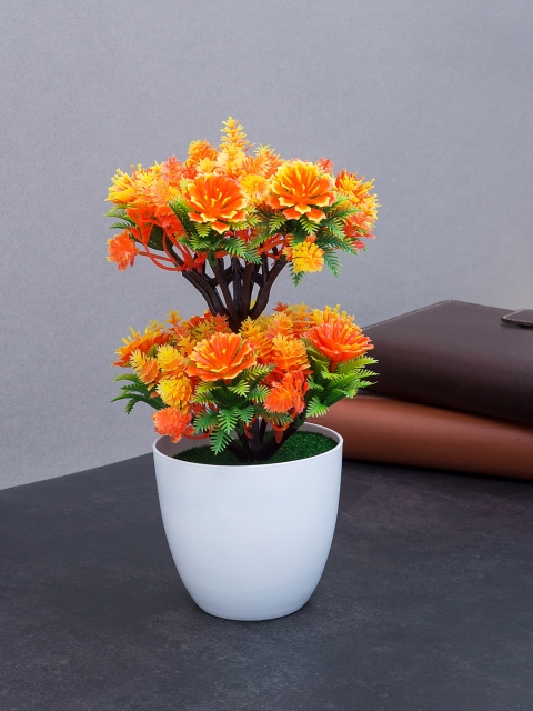 

Golden Peacock Unisex Orange Artificial Plant With Pot